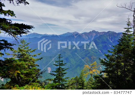 Southern Alps from the north side observatory of Mt. Okuchausu Southern Alps from the north side observatory of Mt. Okuchausu 83477747
