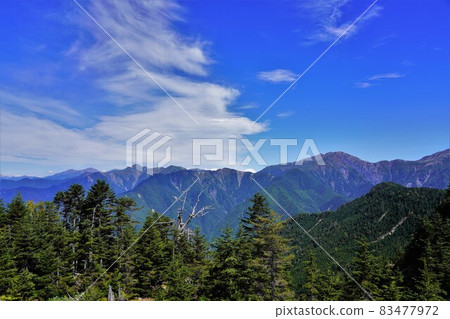 Southern Alps from the north side observatory of Mt. Okuchausu 83477972
