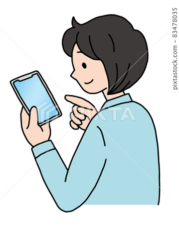 智能手機操作/女性 智能手機操作/女性 83478035