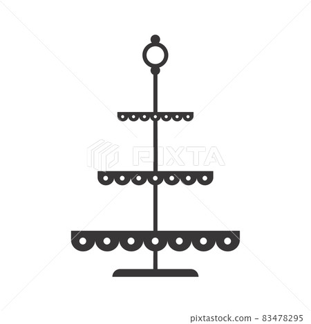 Stand cake in flat icon style. Empty tray for fruit and desserts. Vector illustration. Stand cake in flat icon style. Empty tray for fruit and desserts. Vector illustration. 83478295
