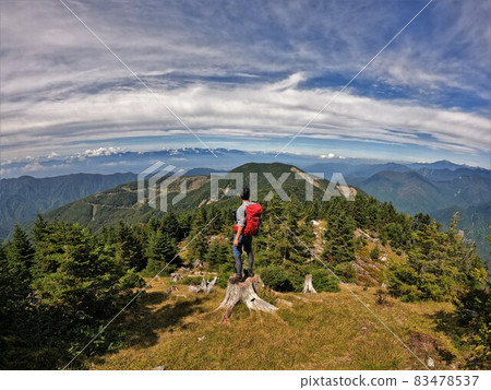 Climbers standing on the north side of Mt. Okuchausu Climbers standing on the north side of Mt. Okuchausu 83478537