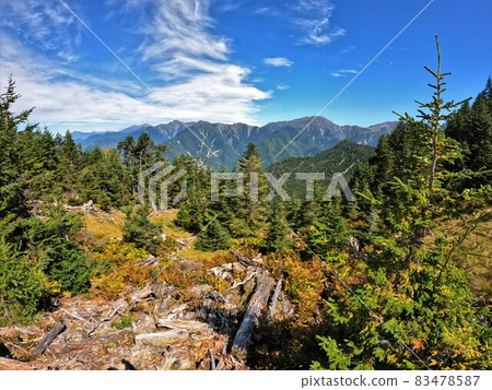 Southern Alps from the north side observatory of Mt. Okuchausu 83478587