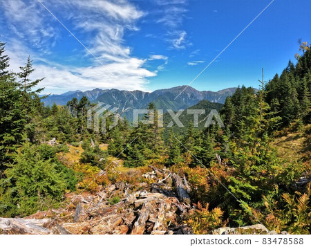 Southern Alps from the north side observatory of Mt. Okuchausu Southern Alps from the north side observatory of Mt. Okuchausu 83478588