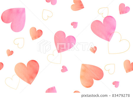 Watercolor heart pattern valentine vector illustration background (wallpaper) 83479278