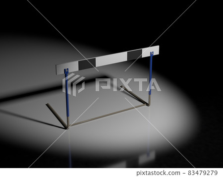 Hurdle illuminated by the spotlight 83479279