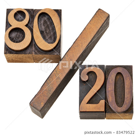 Pareto principle in letterpress type 83479522
