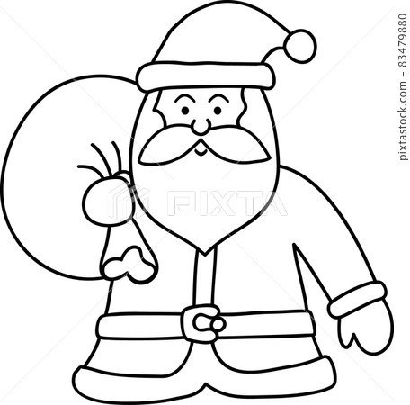 Santa Claus is carrying a present 83479880