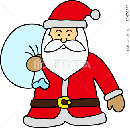 Santa Claus is carrying a present 83479881