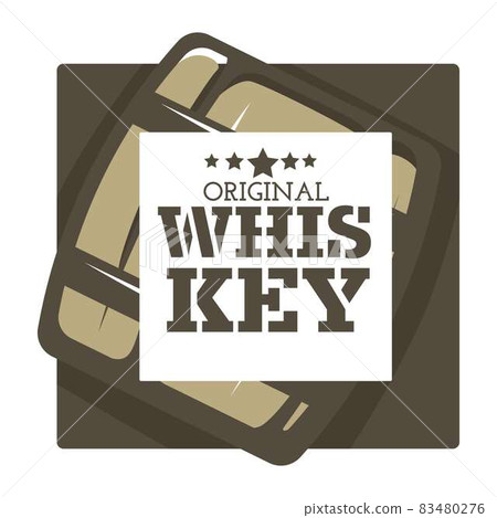 Whiskey house brand isolated icon wooden barrel 83480276