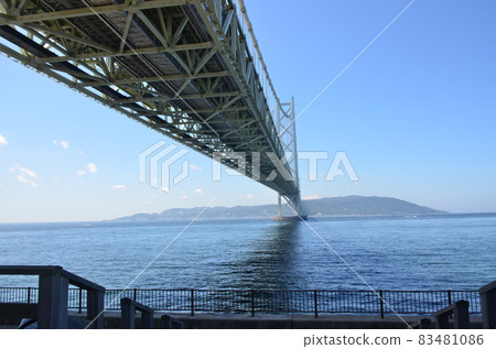 Akashi Kaikyo Bridge in summer Akashi Kaikyo Bridge in summer 83481086