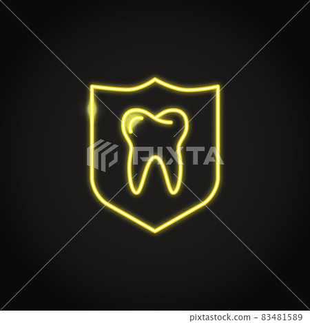 Neon teeth protection icon in line style - Stock Illustration [83481589 ...
