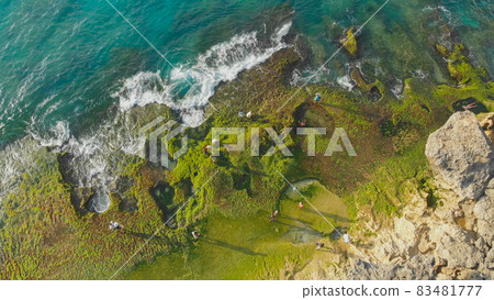 Pantai Tegal Wangi Beach, island of Bali. Indonesia. Aerial view. 83481777