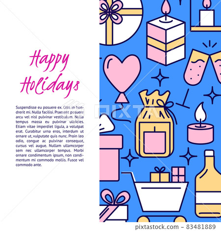 Holiday celebration banner template in line style Holiday celebration banner template in line style 83481889