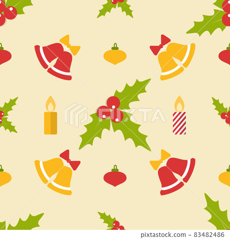 Flat seamless pattern with bells and decorations 83482486