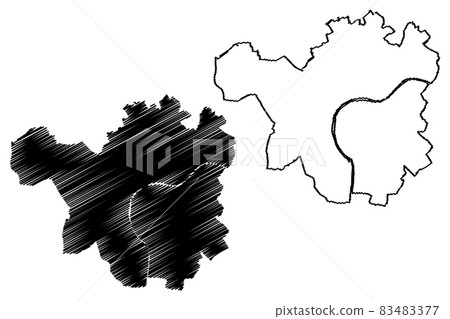 Namur City (Kingdom of Belgium, Wallonia Region) map vector illustration, scribble sketch City of Namur map 83483377
