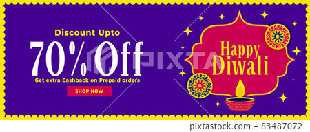 happy diwali offers banner with discount details 83487072