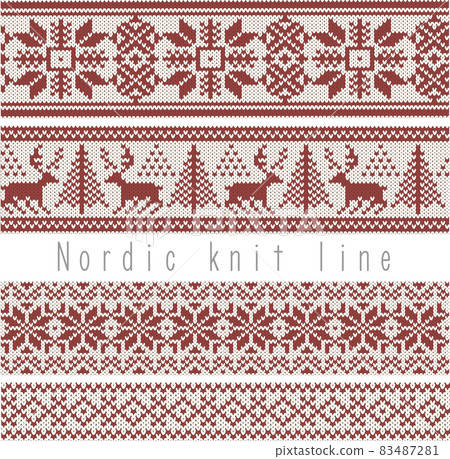 時尚針織花紋線條套裝（紅色） 83487281