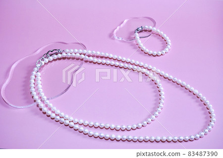 June birthstone pearl necklace and bracelet 83487390