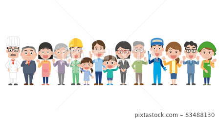 People of various occupations and men and women of all ages 83488130