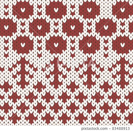 Nordic pattern knit pattern (red) 83488913