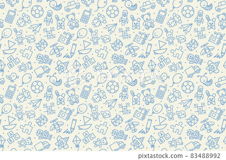 Seamless pattern of kids toys. Baby background, vector illustration. 83488992
