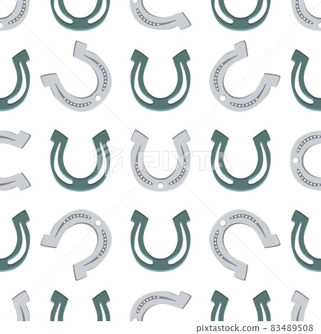Illustration on theme Irish holiday St Patrick day, seamless horseshoes Illustration on theme Irish holiday St Patrick day, seamless horseshoes 83489508