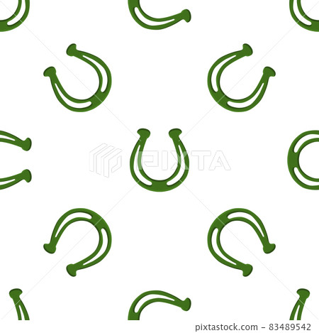 Illustration on theme Irish holiday St Patrick day, seamless horseshoes 83489542