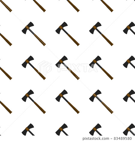 Illustration on theme pattern steel axes with wooden handle 83489580