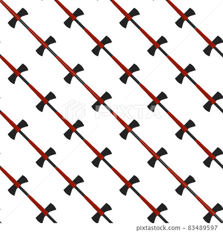 Illustration on theme pattern steel axes with wooden handle Illustration on theme pattern steel axes with wooden handle 83489597
