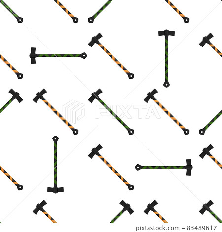 Illustration on theme pattern steel axes with wooden handle Illustration on theme pattern steel axes with wooden handle 83489617