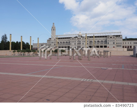 Square and stadium in Barcelona city at Catalonia district in Spain 83490723
