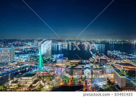 橫濱港未來的夜景 橫濱港未來的夜景 83491483