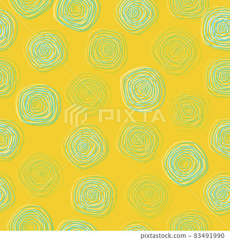 Spiral linear circles seamless pattern. Geometric background. Vector 83491990