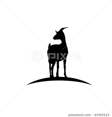 Silhouette goat icon isolated on white background. Vector Silhouette goat icon isolated on white background. Vector 83492014