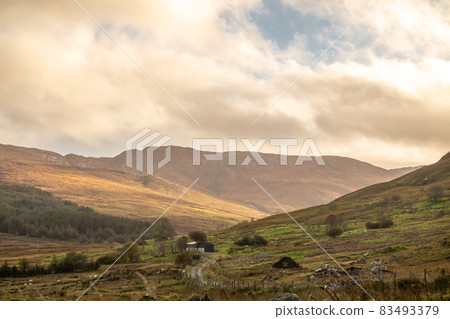 Rain coming in at the Bluestack Mountains between Glenties and Ballybofey in County Donegal - Ireland Rain coming in at the Bluestack Mountains between Glenties and Ballybofey in County Donegal - Ireland 83493379