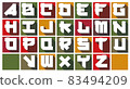 letter set abc font, alphabet - colorful bold letters 83494209