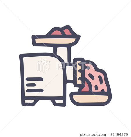 meat grinder color vector doodle simple icon 83494279