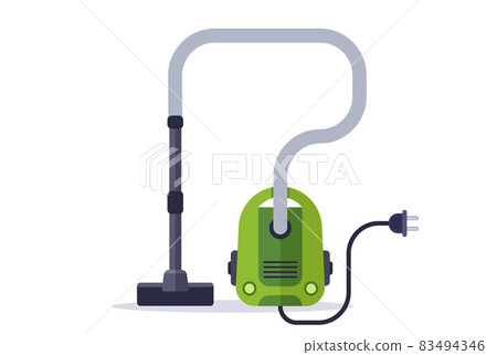 blue vacuum cleaner for cleaning the apartment on a white background. 83494346