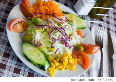 Plate of low calorie salad Plate of low calorie salad 83494850