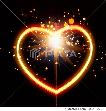 heart light with sparks background heart light with sparks background 83495539