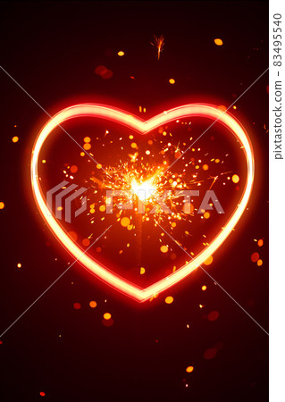 heart light with sparks background heart light with sparks background 83495540