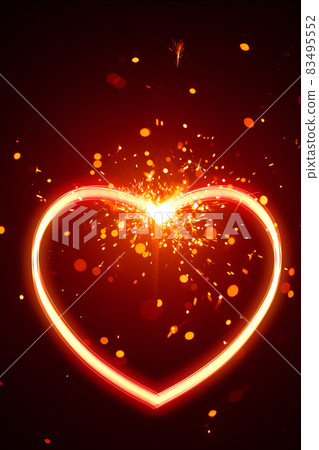 heart light with sparks background 83495552