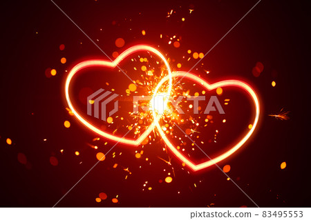 heart lights with sparks background heart lights with sparks background 83495553