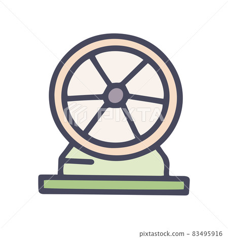 hamster wheel color vector doodle simple icon hamster wheel color vector doodle simple icon 83495916