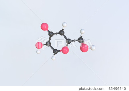Kojic acid molecule, scientific molecular model, looping 3d animation Kojic acid molecule, scientific molecular model, looping 3d animation 83496340