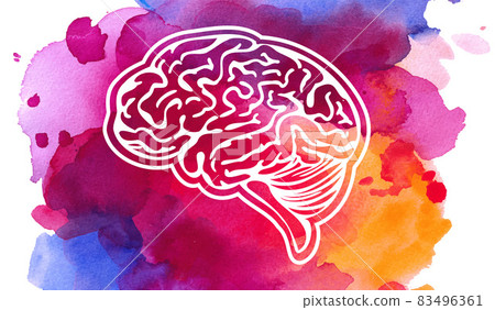 Vector colorful watercolor brain, creativity concept illustration Vector colorful watercolor brain, creativity concept illustration 83496361