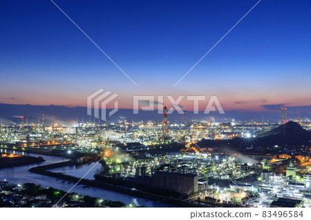Okayama_Mizushima Oil Complex Factory Night View 83496584