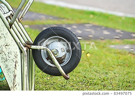 Illustration image of "a unicycle leaning against" 83497075