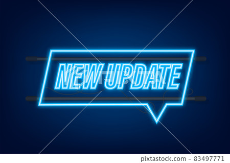 Blue vector bubble banner new update. Neon icon. Vector illustration 83497771