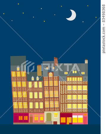 Rennes France france leaning house night sky Rennes France france leaning house night sky 83498368